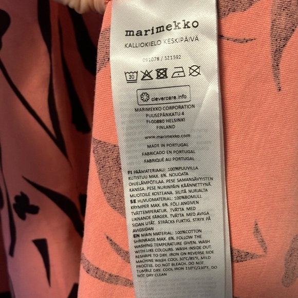 Marimekko Cotton Floral Pink Maxi Dress - Picture 5 of 6